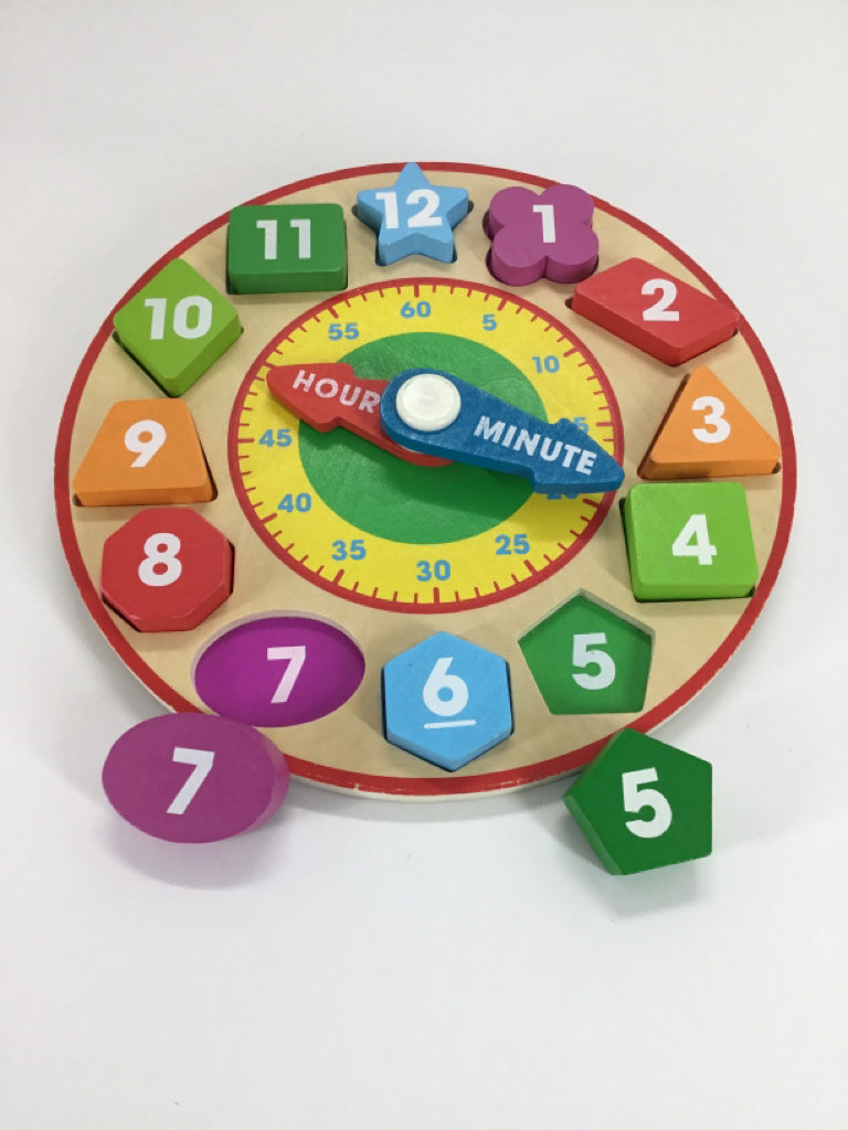 Melissa & Doug Wooden Shape Sorting Clock