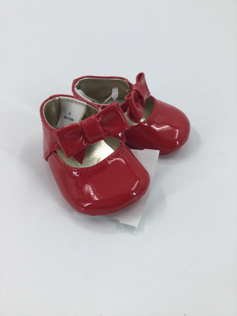 Janie and Jack Child Size 0 Toddler Red Baby/Walker Shoes