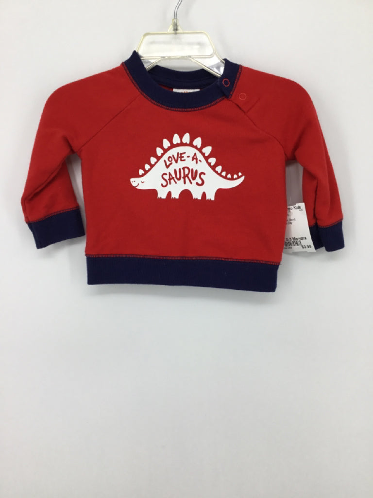 Cat & Jack Child Size 0-3 Months Red Valentine's Day Sweatshirt