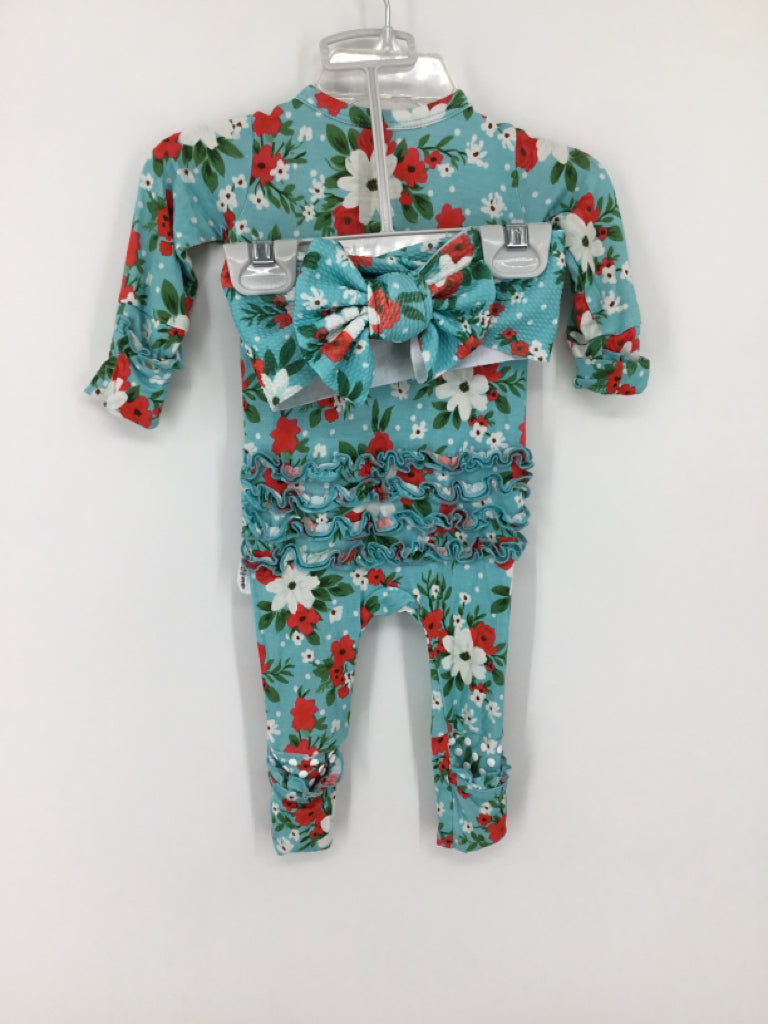 GiGi and Max Child Size 0-3 Months Blue Pajamas - girls