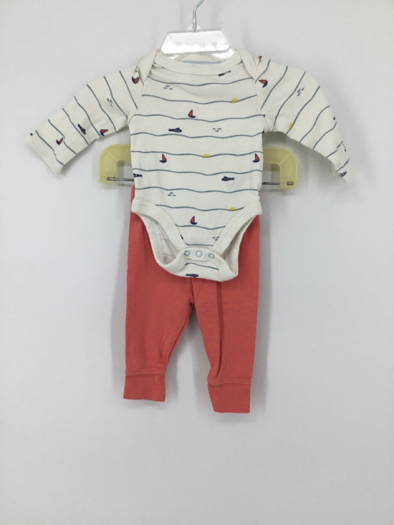 cloud island Child Size Newborn White Print Outfit - boys