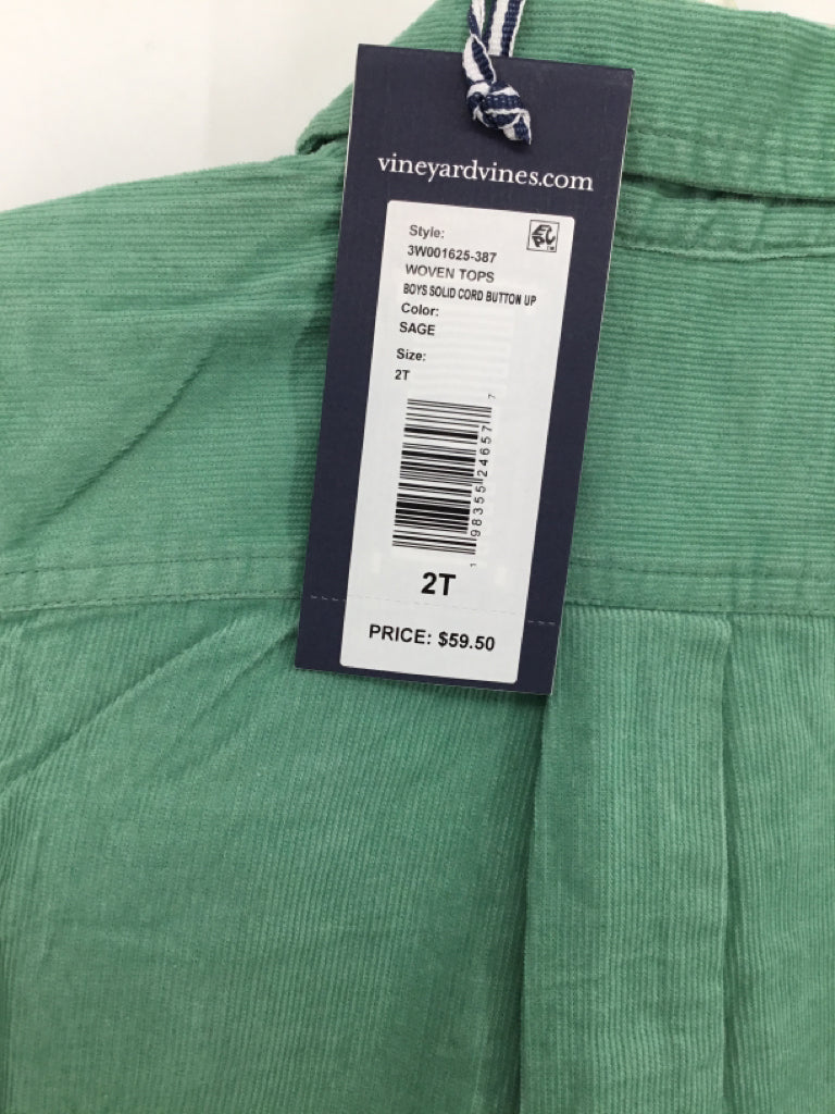 vineyard vines Child Size 2 Green Solid Shirt - boys