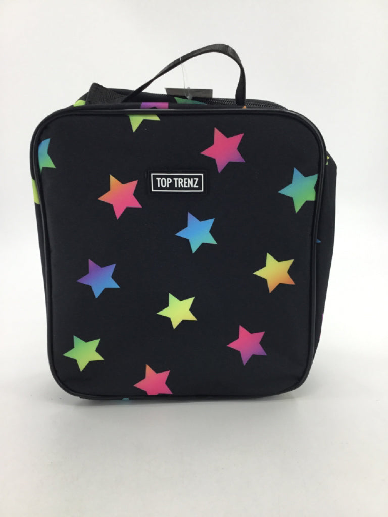 Top Trenz Black Stars Insulated Lunch Bag