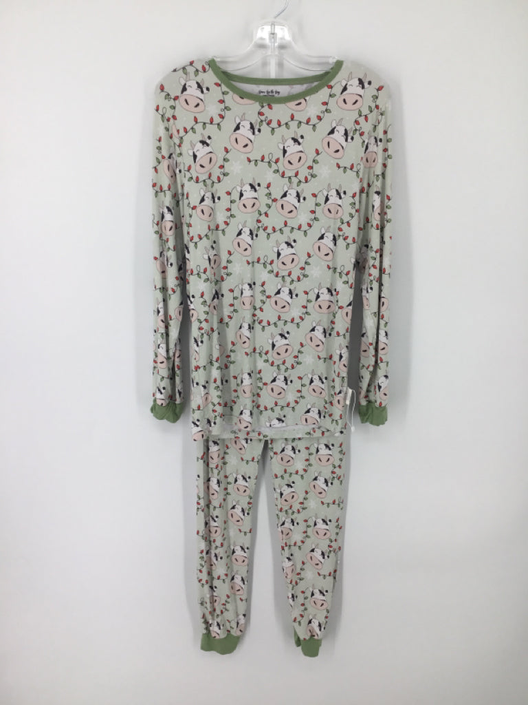 Down By the Bay Child Size 10 Green Christmas Pajamas