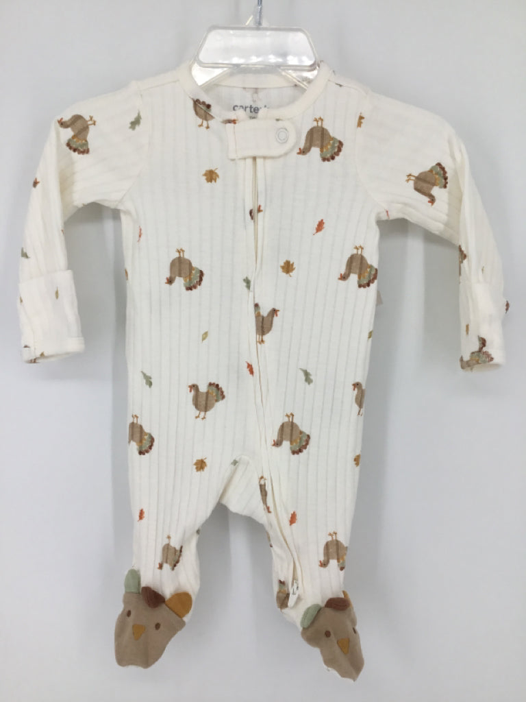 Just One You Made by Carters Child Size Newborn White Thanksgiving Sleeper