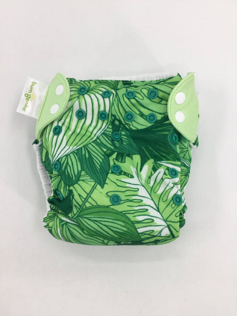 Bum Genius Child Size One Size Green Print Pocket Cloth Diaper