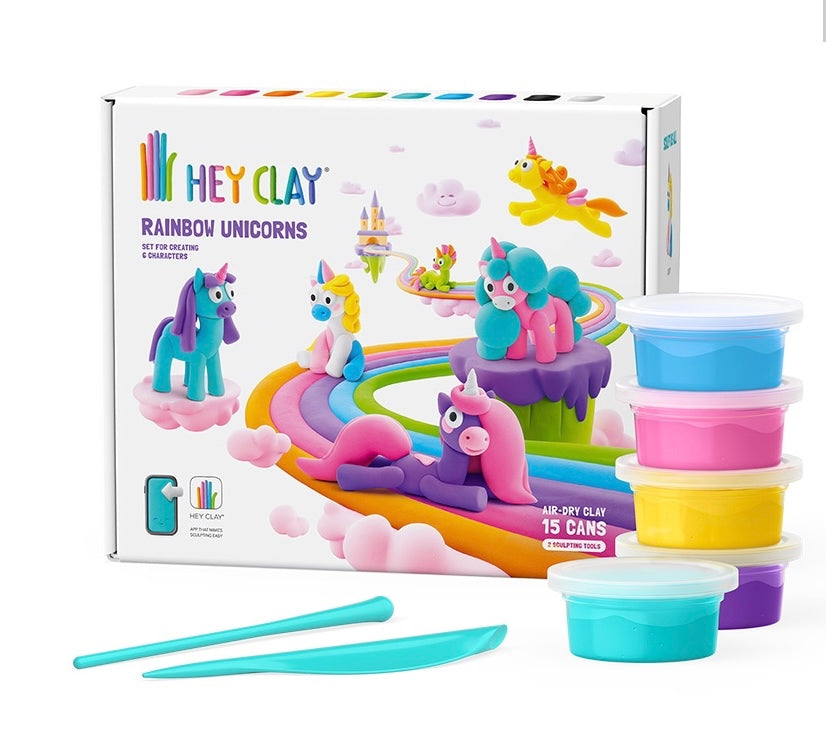 Fat Brain Toys - Hey Clay Rainbow Unicorns