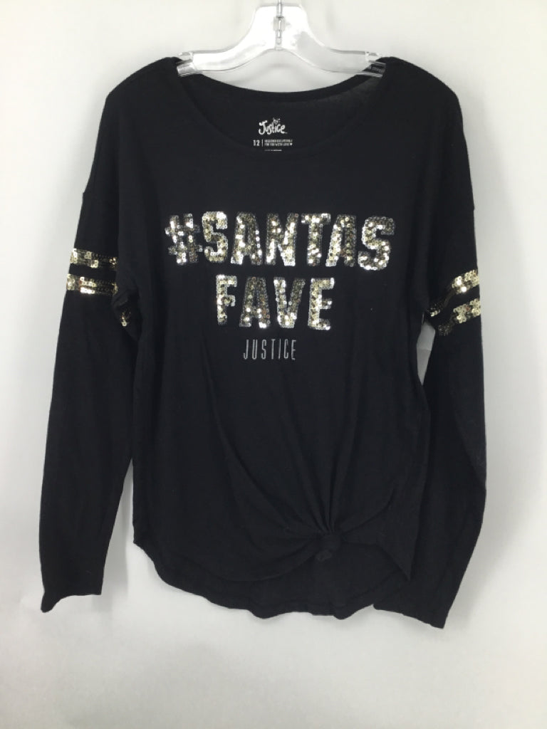 Justice Child Size 12 Months Black Christmas Shirt