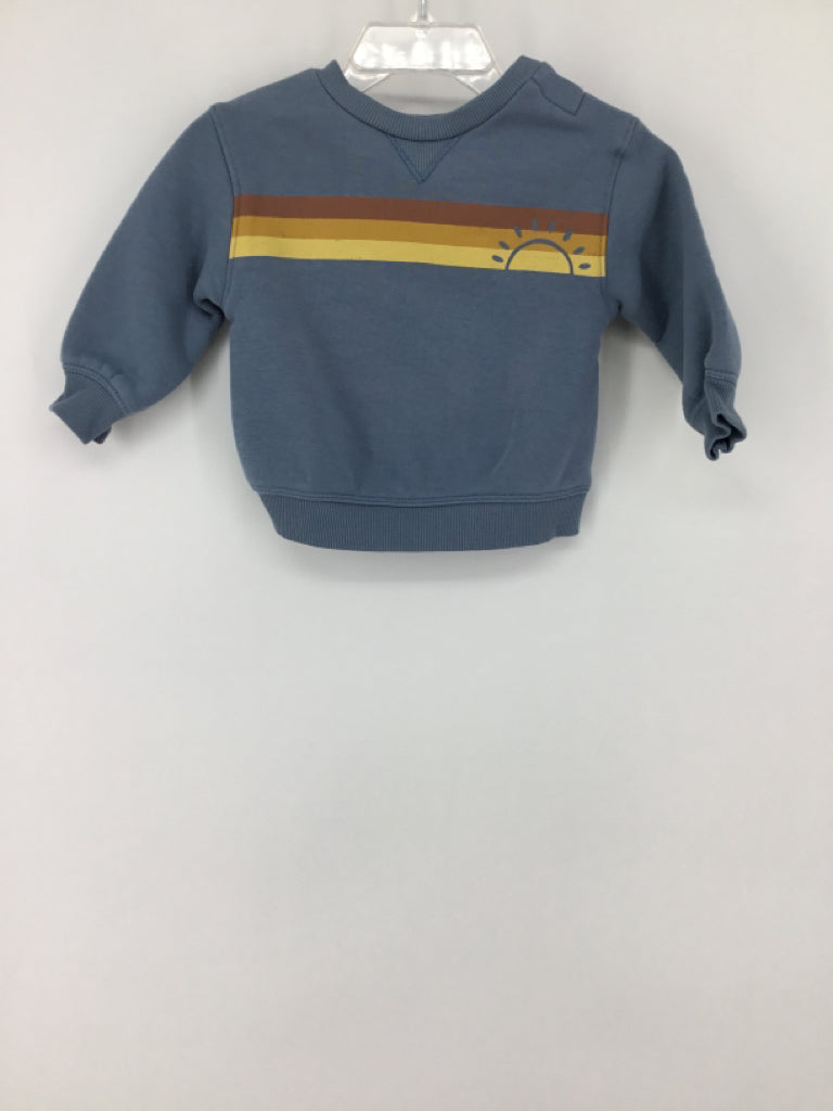 Little Co Child Size 6 Months Blue screen printed Sweatshirt - boys