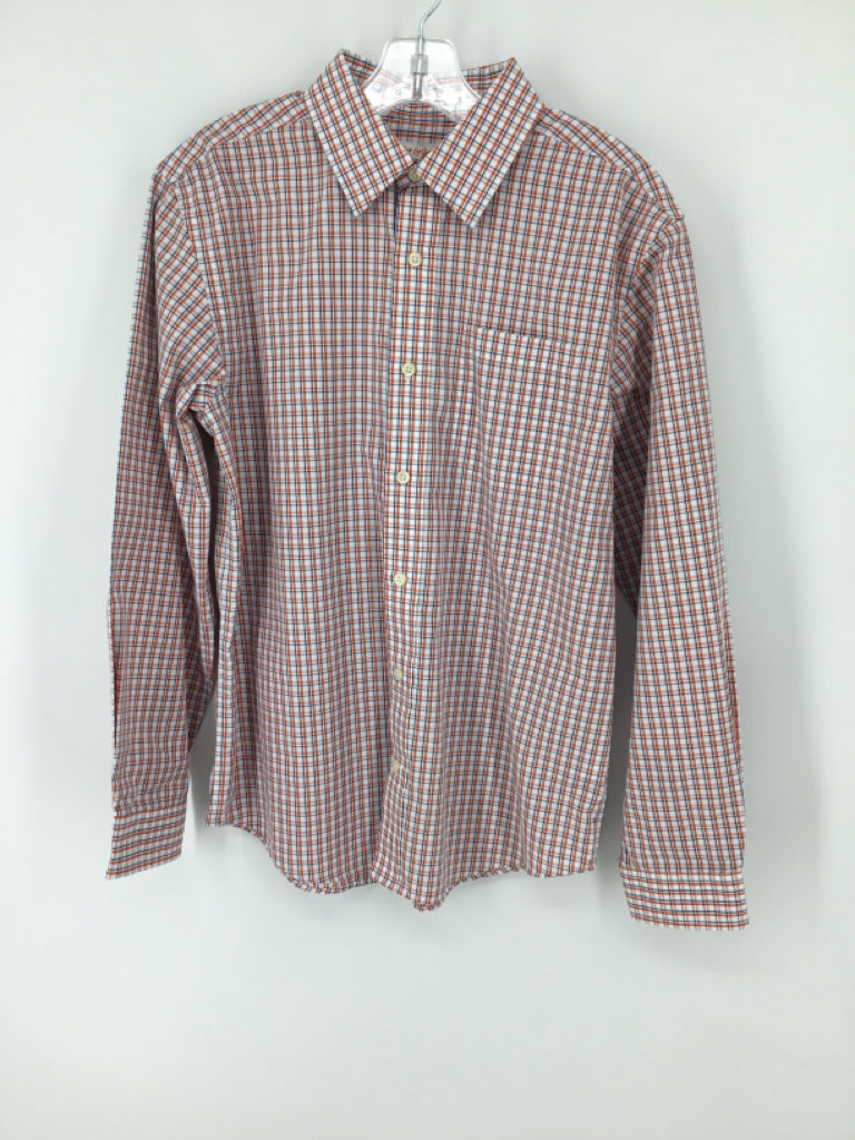 Cat & Jack Child Size 10 Orange Plaid Shirt - boys