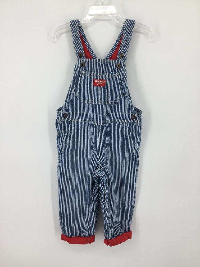 OshKosh B'gosh Child Size 24 Months Blue Stripe Overalls - boys