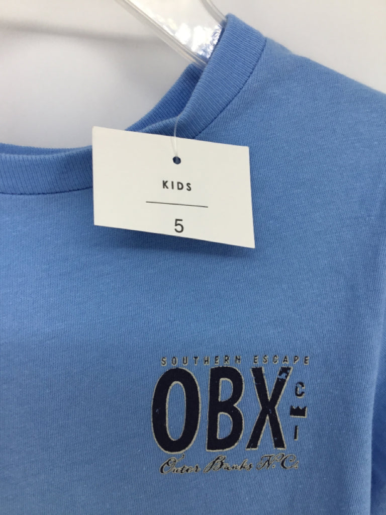 crown & ivy Child Size 5 Blue screen printed T-shirt - boys