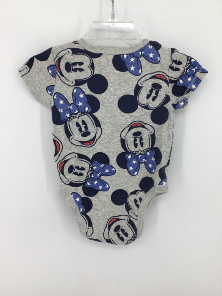 Disney Child Size 6-12 Months Gray Stars & Stripes Onesie