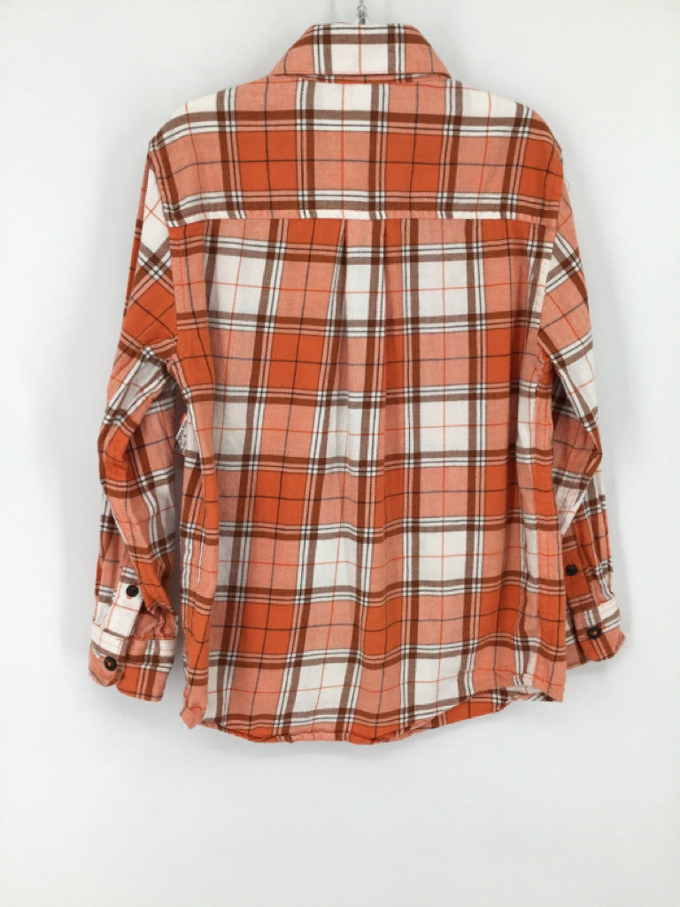 Gymboree Child Size 7 Orange Plaid Shirt - boys