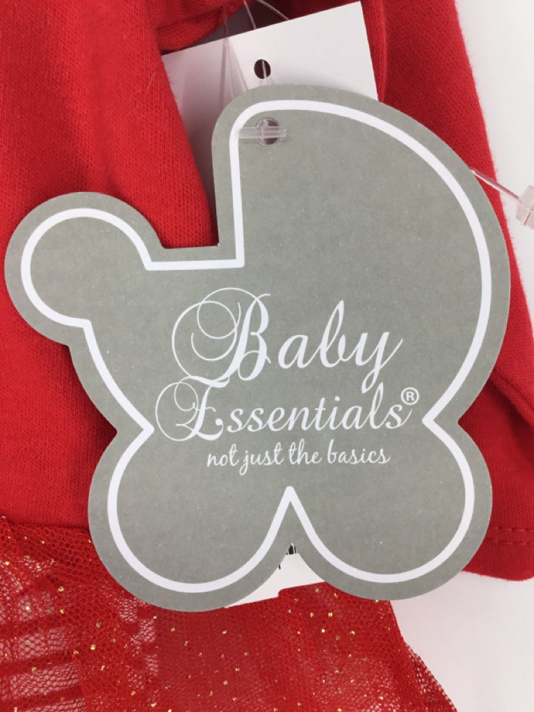 Baby Essentials Child Size 3 Months Red Christmas Outfit