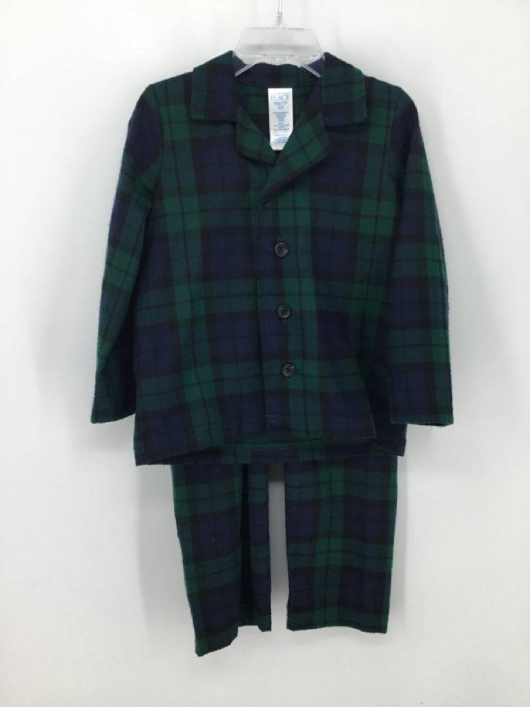 Childrens Place Child Size 2 Green Plaid Pajamas - boys