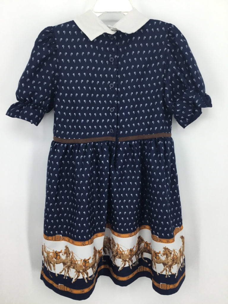 Janie and Jack Child Size 6 Navy Dress - girls