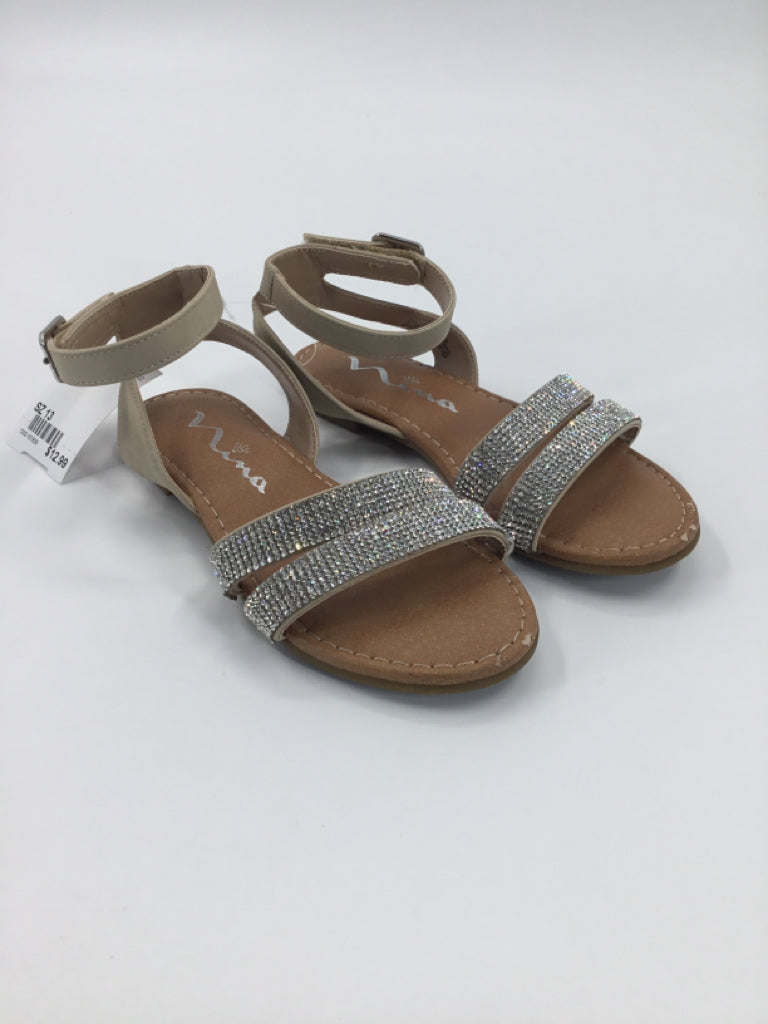 Nina Child Size 13 Silver Sandals/Flip Flops