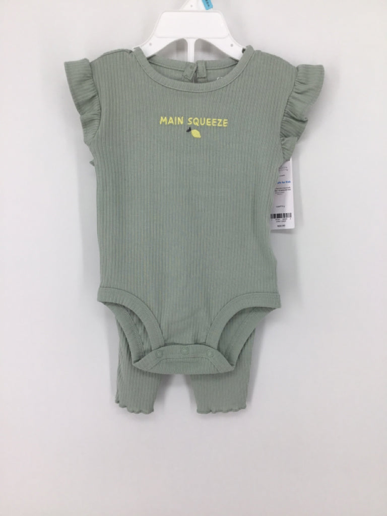 Carter's Child Size 6 Months Green Outfit - girls