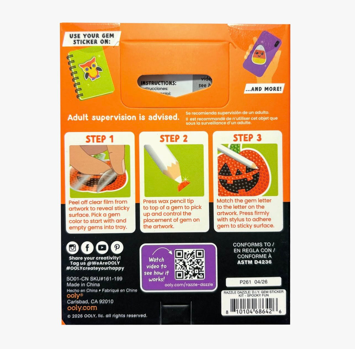 Ooly - Mini Razzle Dazzle DIY Gem Sticker Kit (Spooky Fun)