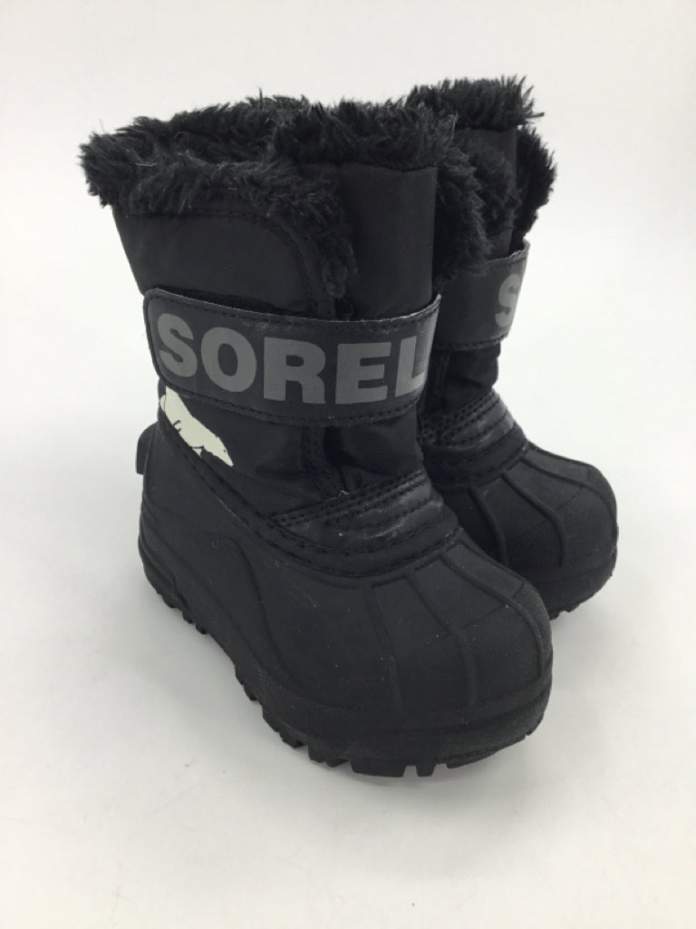Sorel Child Size 6 Toddler Black Rain/Snow Boots