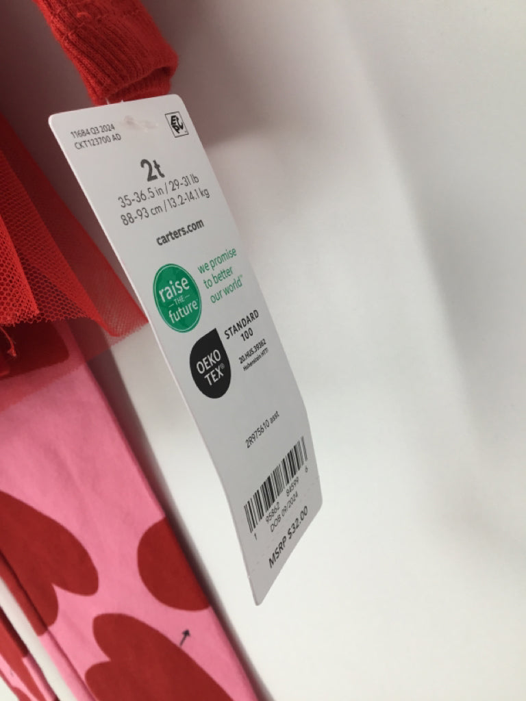 Carter's Child Size 2 Red Valentine's Day Outfit