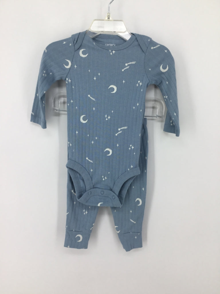 Carter's Child Size 6 Months Blue Print Outfit - boys