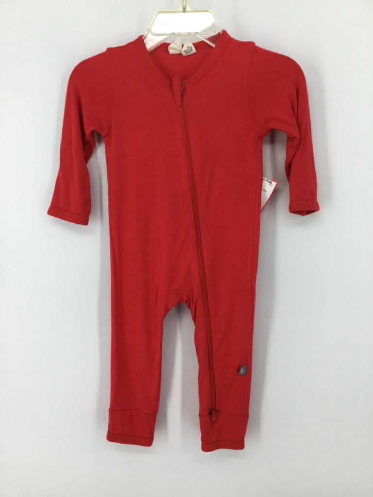 Kyte Child Size 3-6 Months Red Solid Pajamas - boys