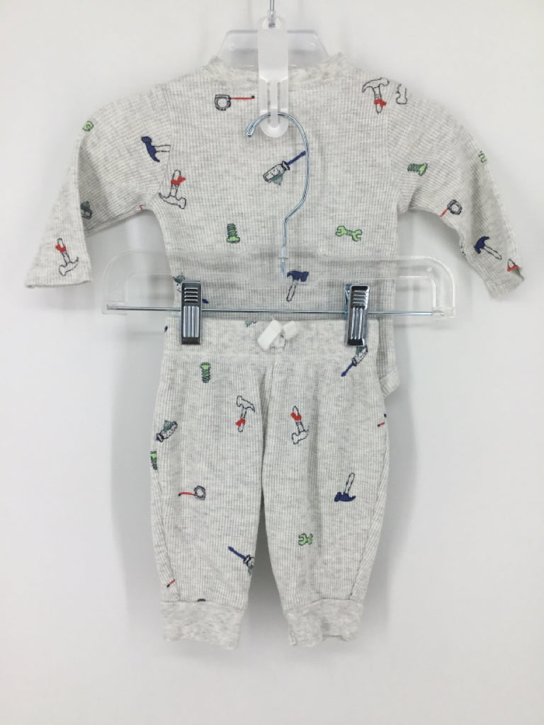 Carter's Child Size 3 Months Gray Print Outfit - boys
