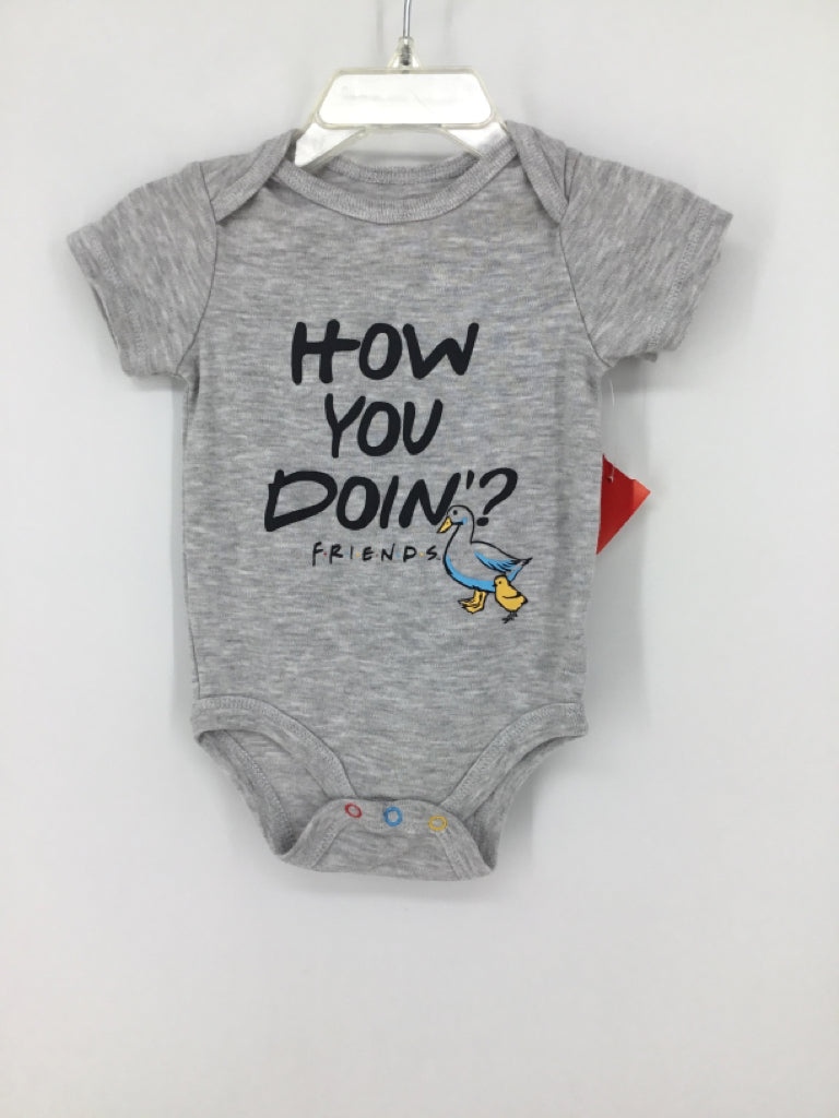 Friends Child Size 6-9 Months Gray Onesie