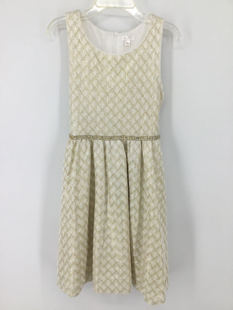 Tahari Child Size 6 Gold Dress - girls