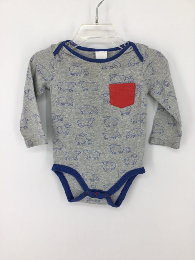 Baby Boden Child Size 6-12 Months Gray Onesie