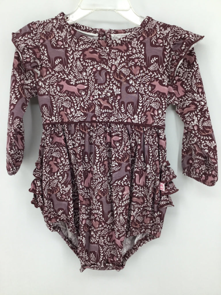 Ruffle Butts Child Size 12-18 Months Burgundy Outfit - girls