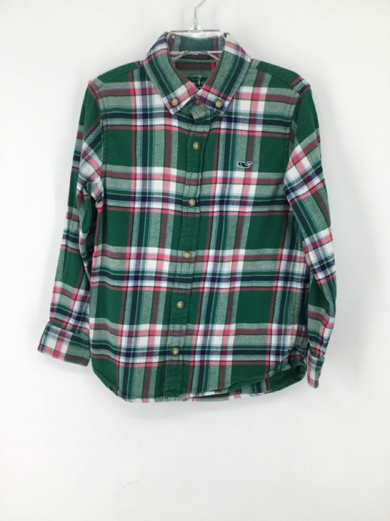 vineyard vines Child Size 5 Green Plaid Shirt - boys