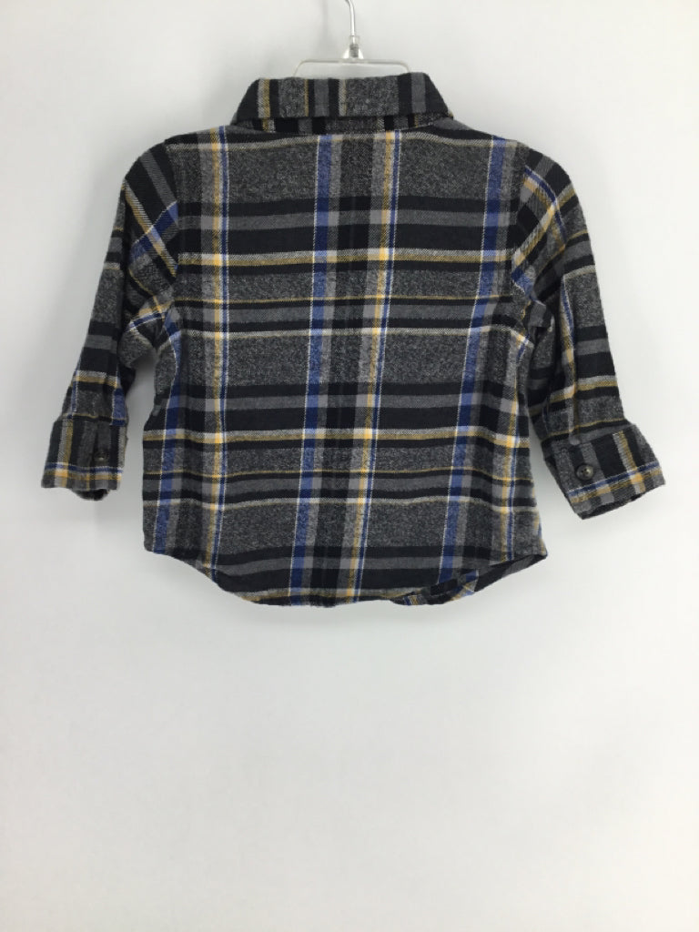 Old Navy Child Size 12-18 Months Gray Plaid Shirt - boys