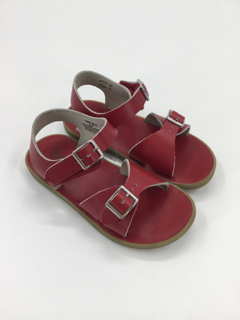Footmates Child Size 9 Toddler Red Sandals/Flip Flops