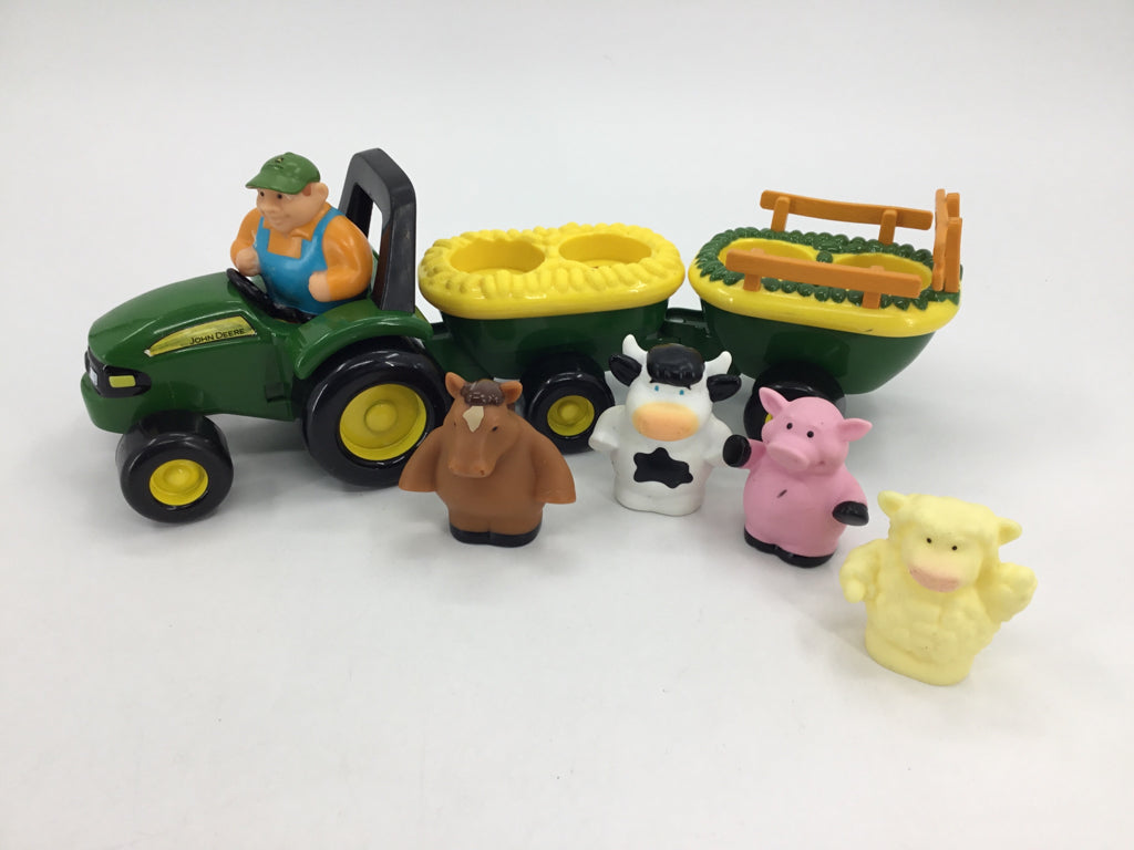 John Deere Animal Sounds Hayride Musical Tractor Toy with Farm Animals