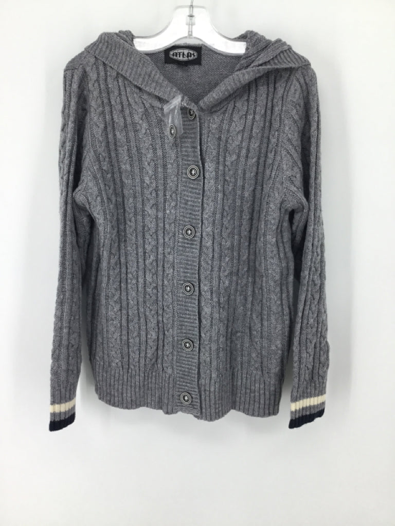 Atlas Child Size 10 Gray Solid Sweater - boys
