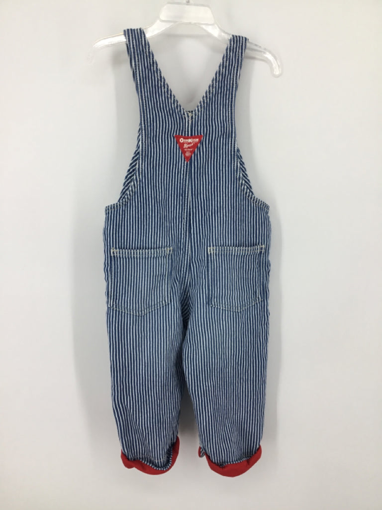 OshKosh B'gosh Child Size 24 Months Blue Stripe Overalls - boys