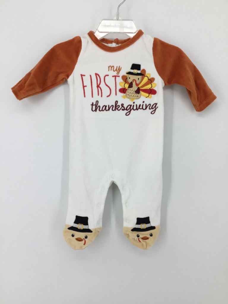 Baby Starters Child Size 3 Months Orange Thanksgiving Outfit