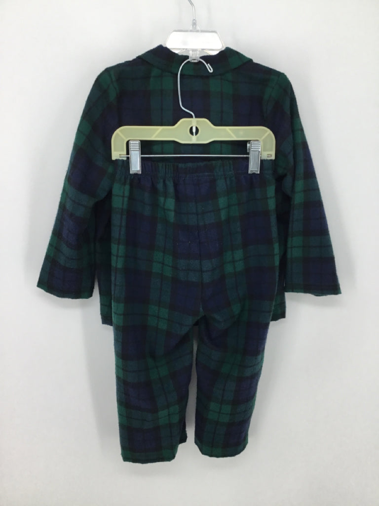 Childrens Place Child Size 2 Green Plaid Pajamas - boys
