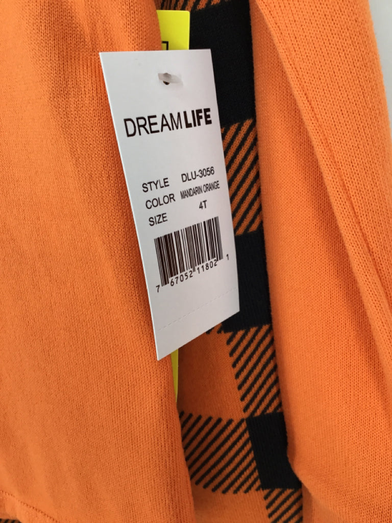 Dream Life Child Size 4 Orange Halloween Pajamas