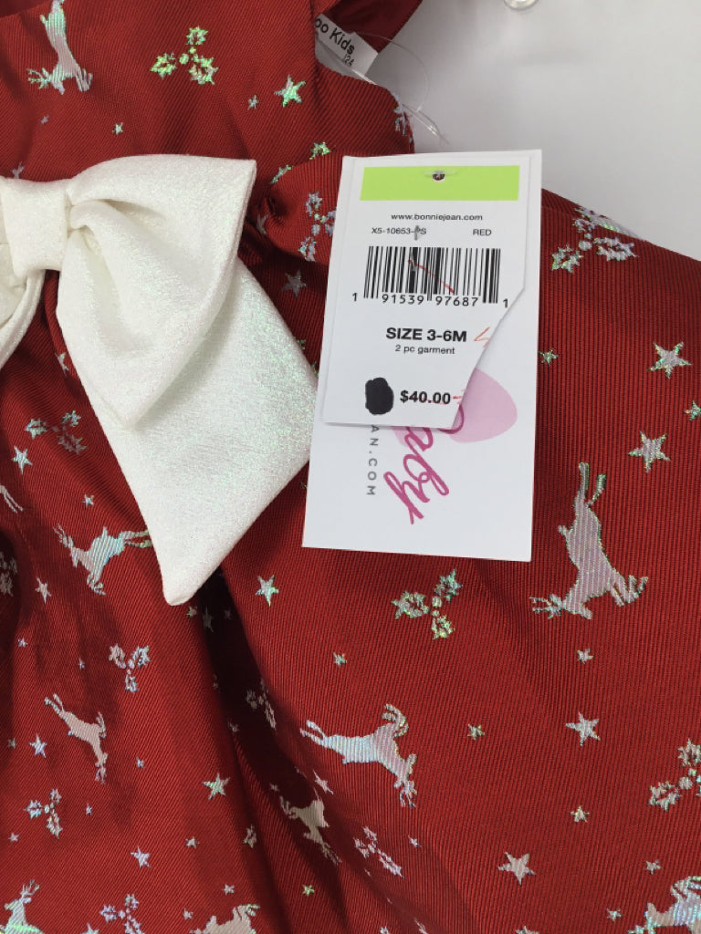 Bonnie Baby Child Size 3-6 Months Red Christmas Dress