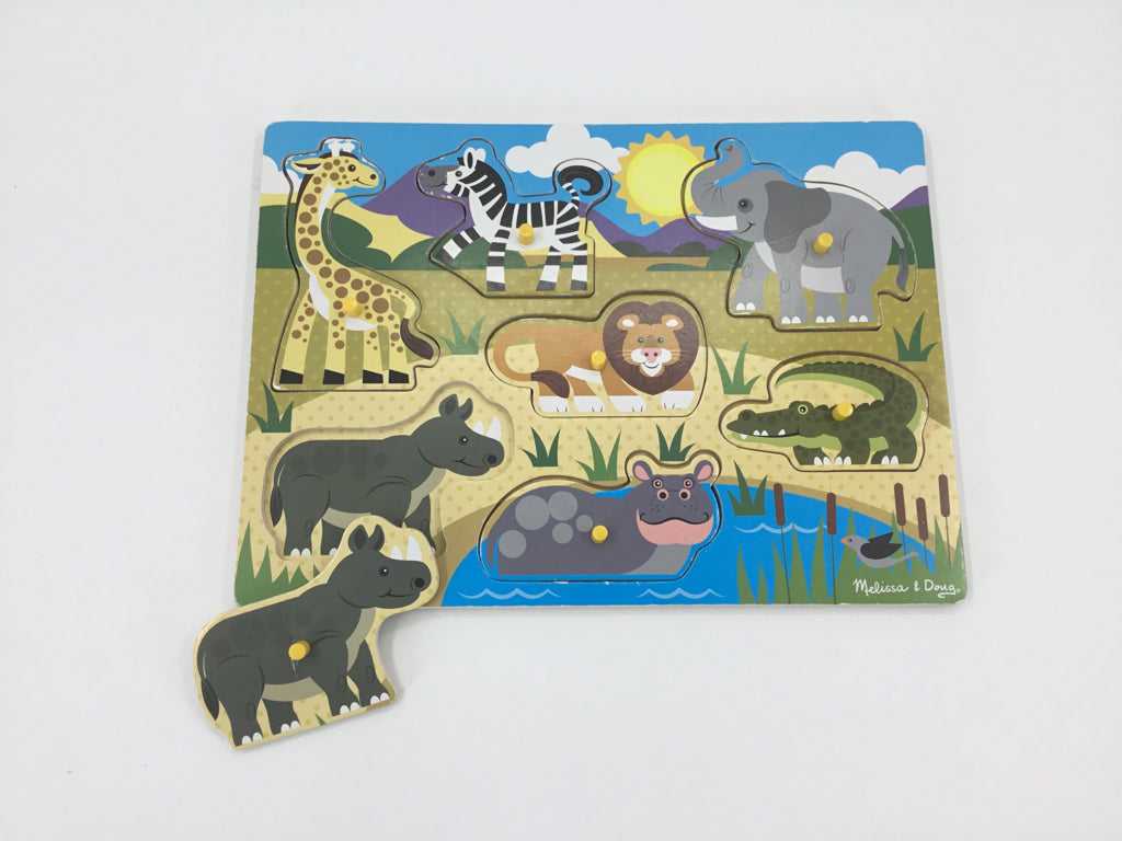 Melissa & Doug Wooden Peg Puzzle - Safari