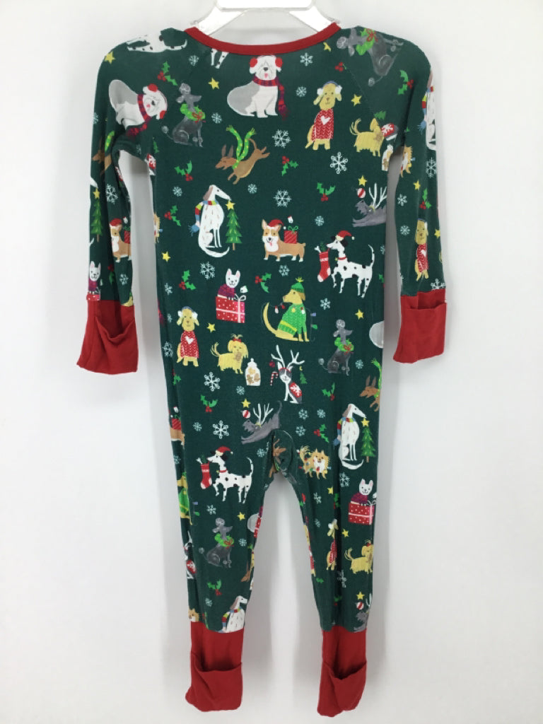 Little Sleepies Child Size 6-12 Months Green Christmas Pajamas