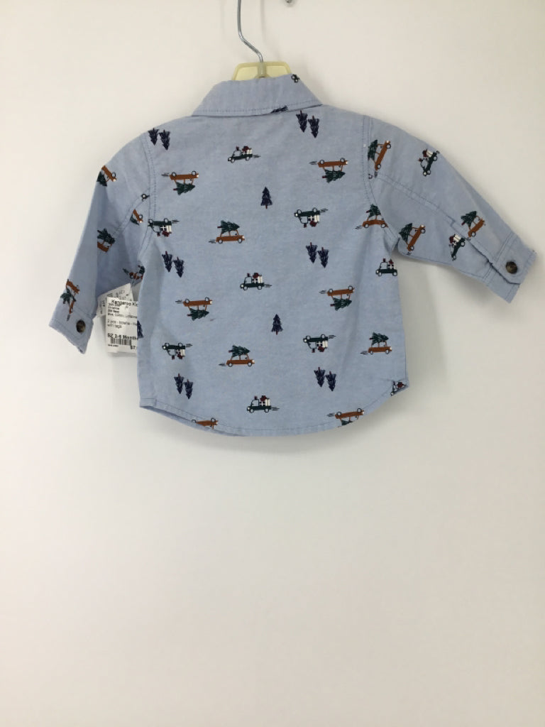 Old Navy Child Size 3-6 Months Blue Christmas Shirt