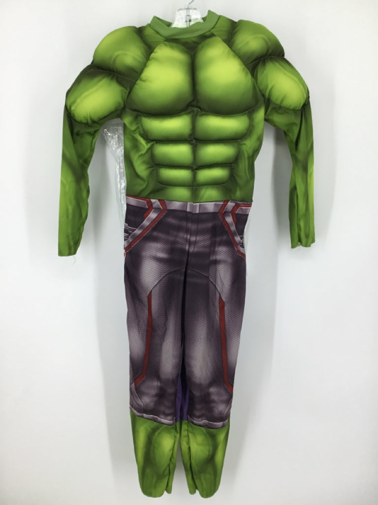 Marvel Child Size 8 Green Hulk Muscle Halloween Costume