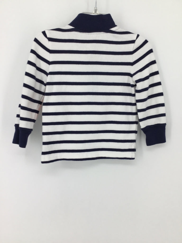 Janie and Jack Child Size 12-18 Months Navy Stripe Shirt - boys