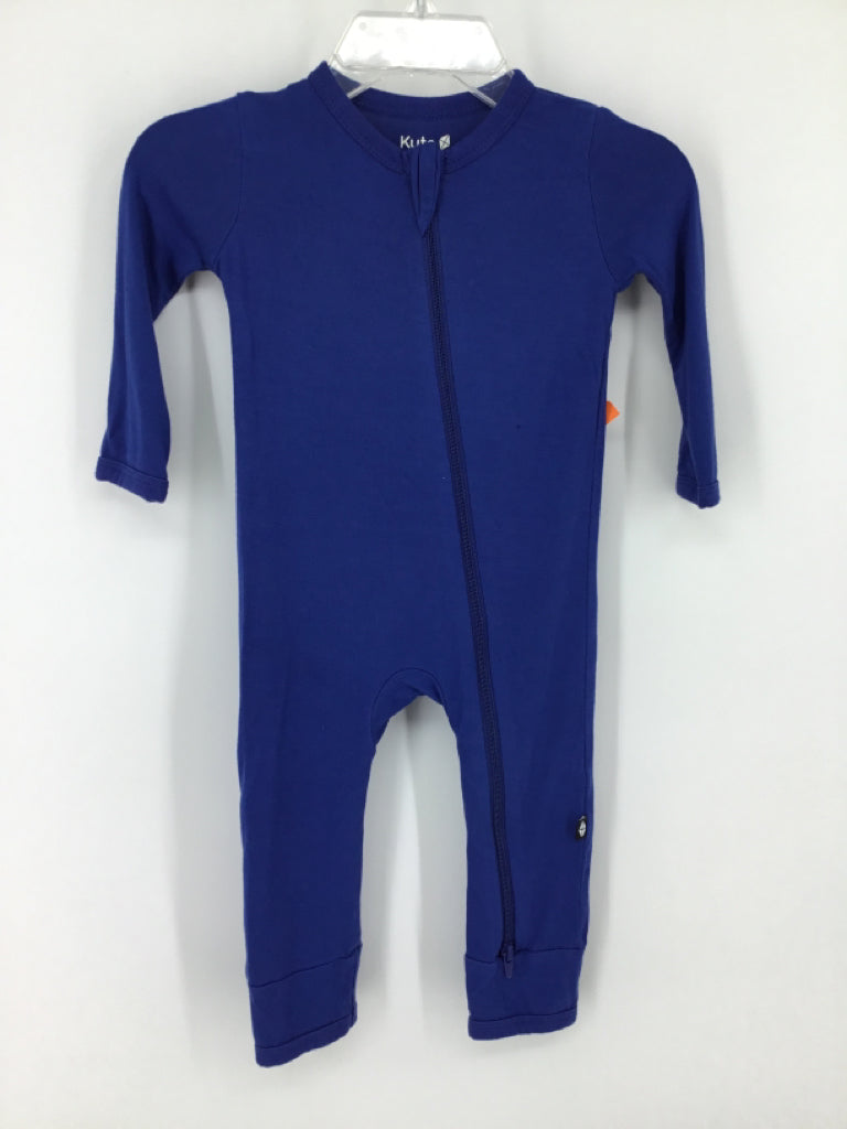 Kyte Child Size 3-6 Months Blue Solid Pajamas - boys