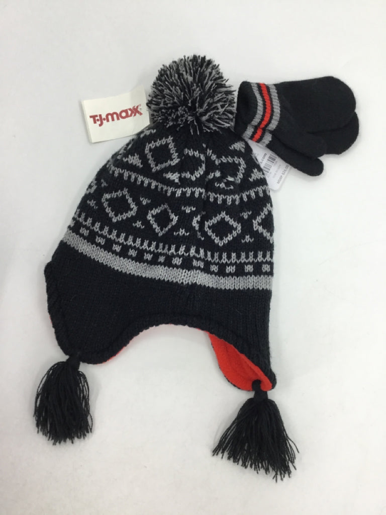 Carter's Child Size 12-24 Months Black Print Hats - boys